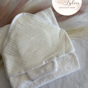 Cape de bain bébé en coton Douce, absorbante et personnalisable