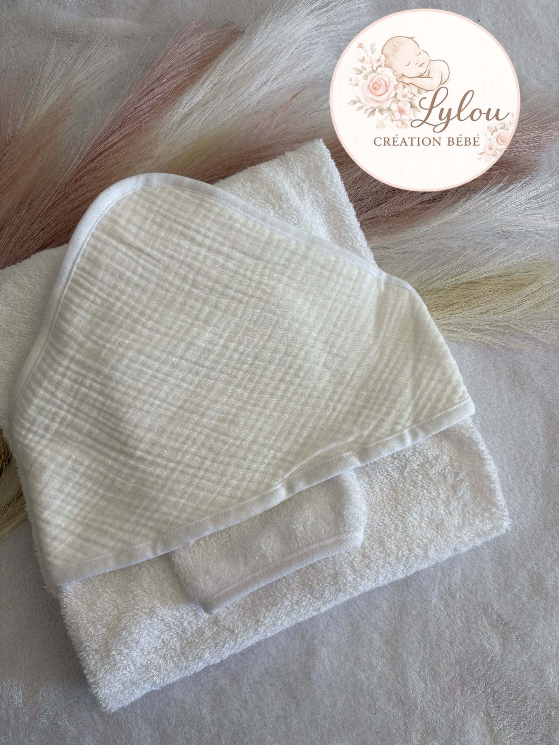 Cape de bain bébé en coton Douce, absorbante et personnalisable
