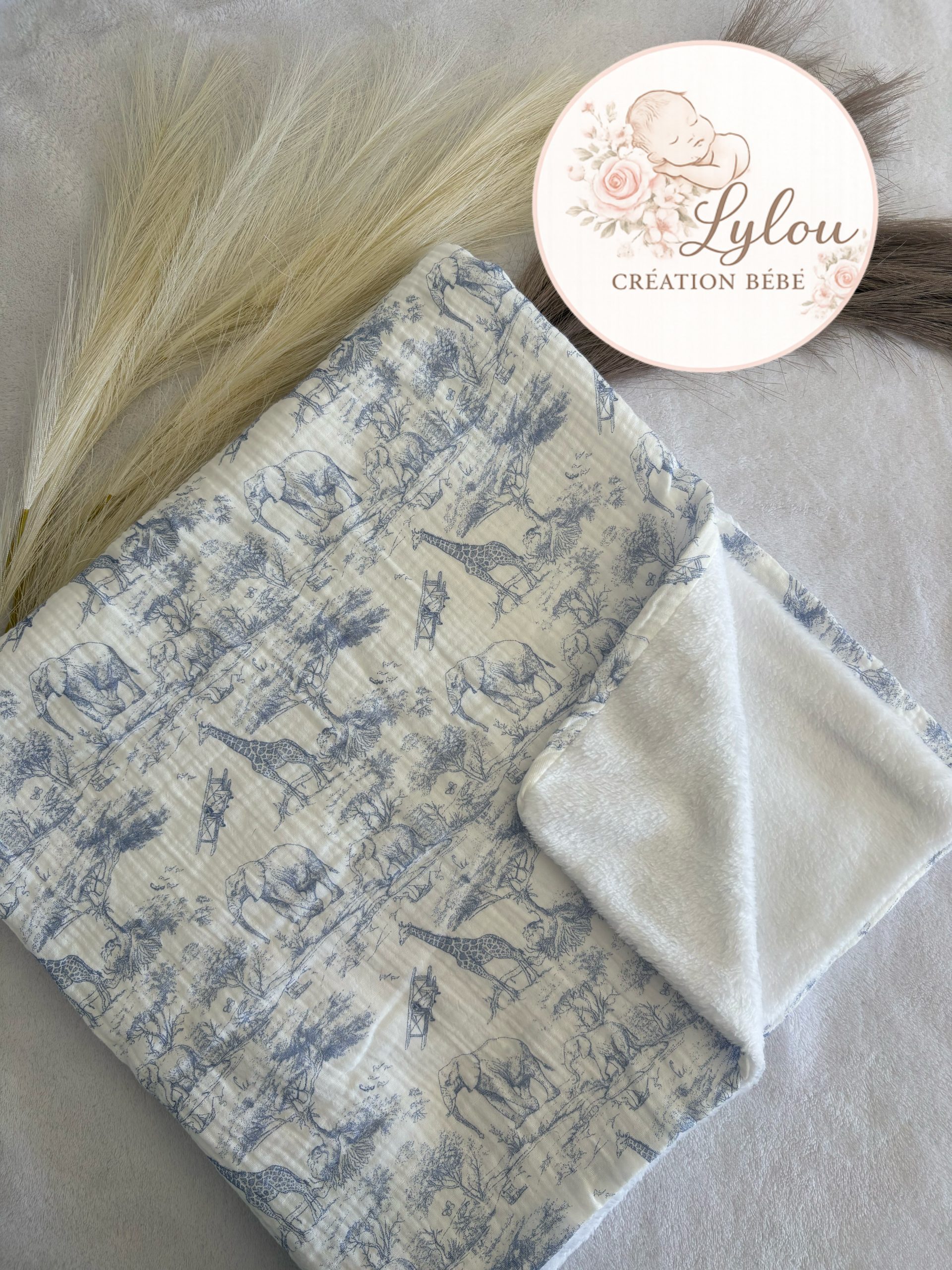 Plaid bébé gaze de coton safari – Image 4